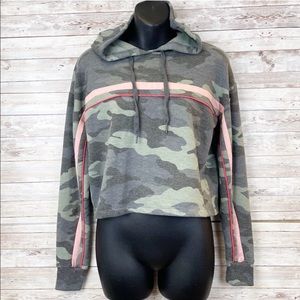 AERO Camo Striped Cropped Hoodie